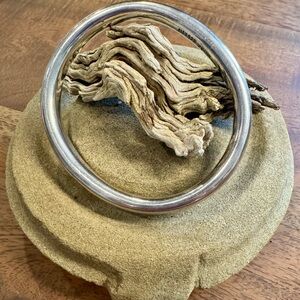 Vintage Slip-on Oval Tube .925 Sterling Silver Bangle, Made in Mexico, 24 Grams